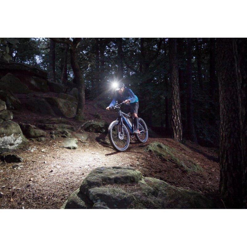 FISCHER battery-powered LED helmet light, 4 LEDs, rechargeable, splashproof